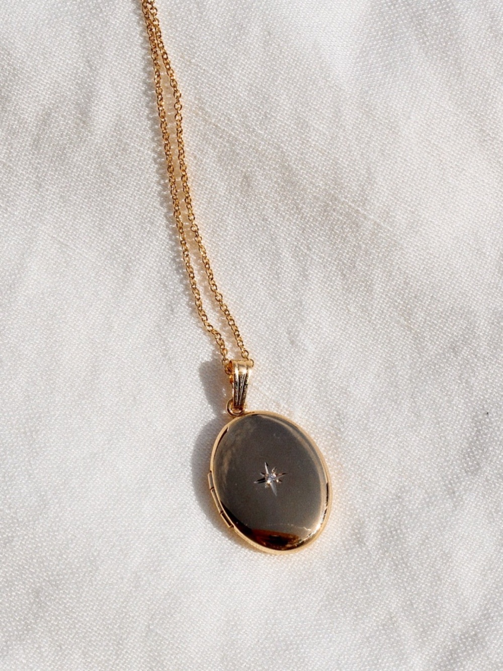 Kuhn NYC "Edith" 14K Gold Filled Large Locket with Diamond